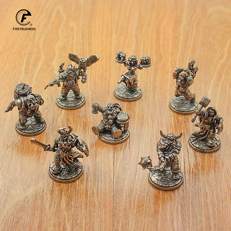 Board Game Vantage - ヴィンテージ白真鍮ミニチュアドワーフ戦士像デスクトップボードゲーム戦士モデルおもちゃ男の子デスク装飾飾りクラフトギフト