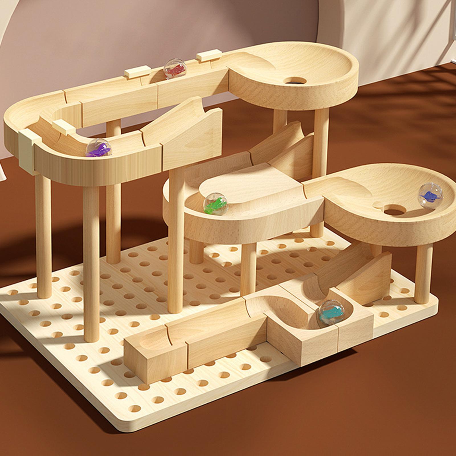 Board Game Race Track - 木製大理石迷路レーストラックゲーム STEM教育玩具 子供向け学習パズルボードゲーム 男の子 女の子 誕生日プレゼント