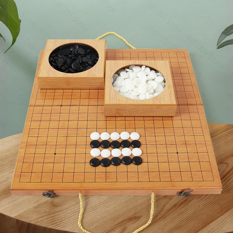 Board Game Vantage - 19ウェイゴーセットバックギャモンボードゲーム、黒と白のチェス盤、戦略的思考と楽しい競技に最適