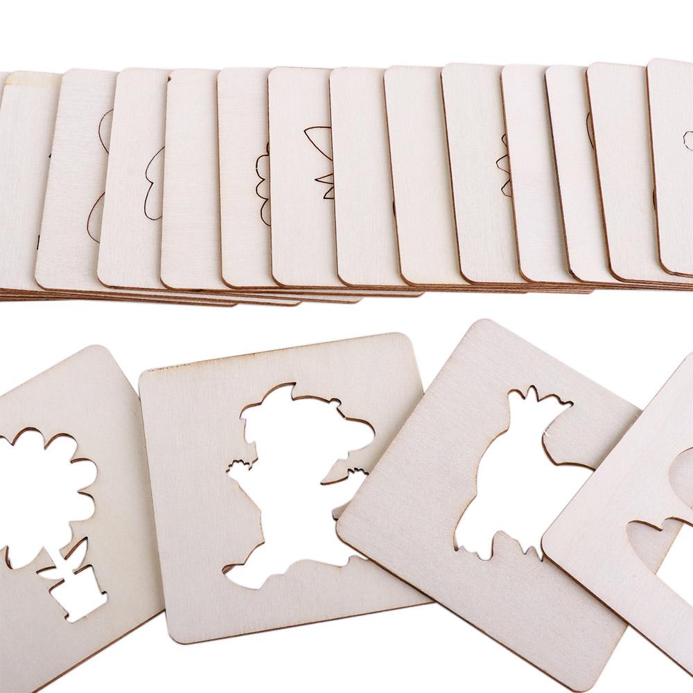 Board Game Template - ゲーム用描画ステンシルキット 木製ペイントステンシル 木製ステンシル外枠 DIYペイントテンプレート 学習教育用