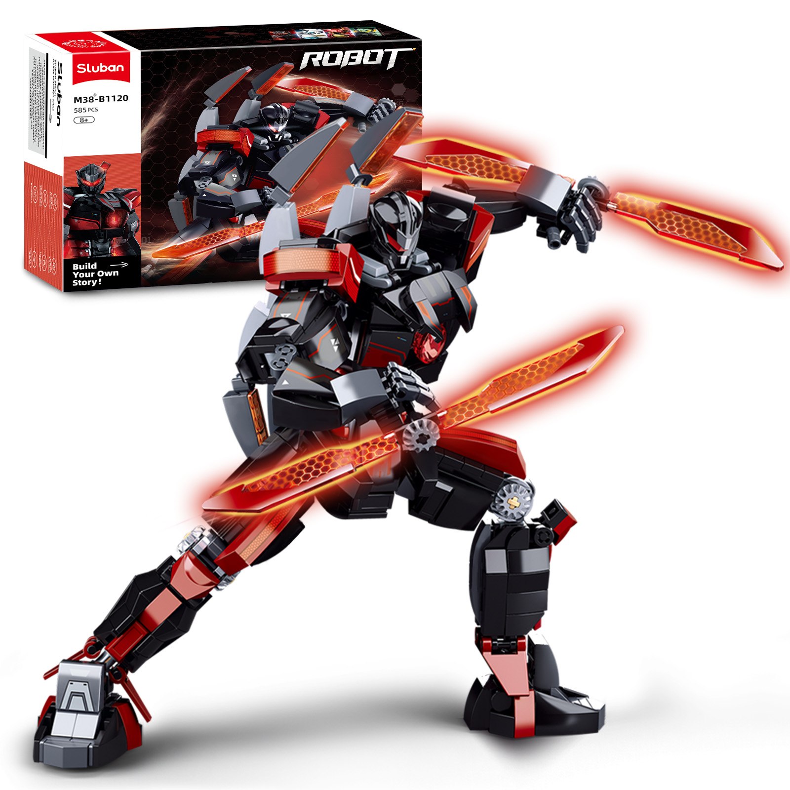 Board Game Unmatched - 585 個ダークワンダラーメカビルディングブロックロボットモデルフィギュア関節可動組立玩具デスクトップ装飾品 DIY おもちゃギフト