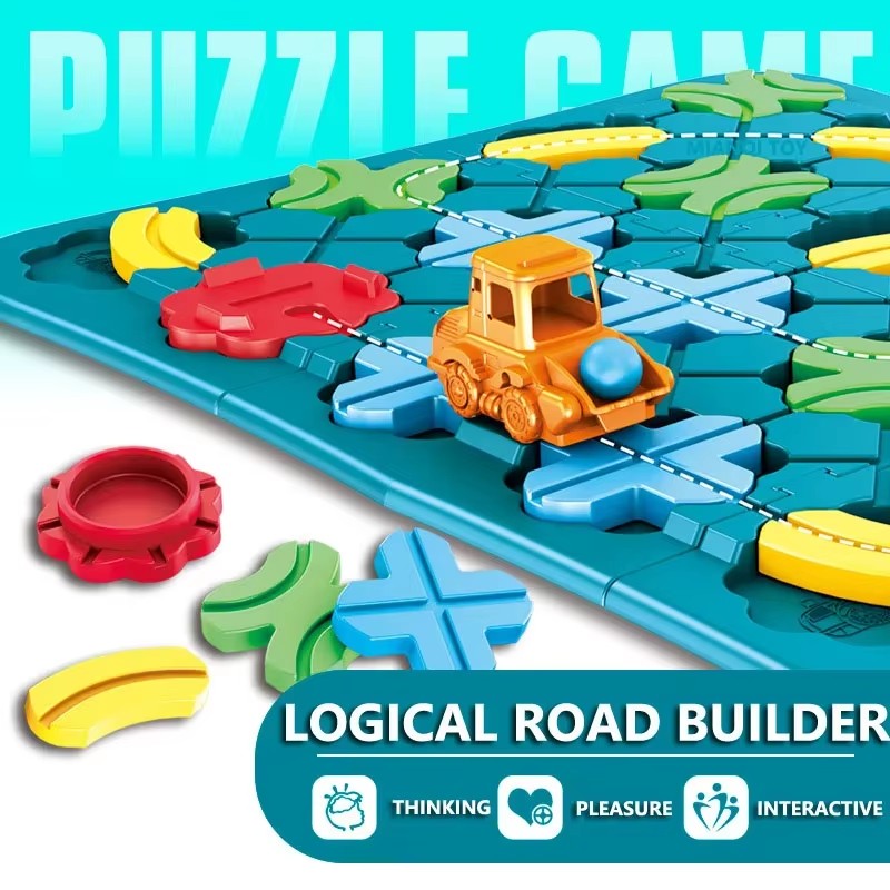 Board Game Idea - ロード迷路モンテッソーリロジックロードビルダーゲーム組み立てビルディングパズル学習おもちゃ子供のギフトパーティーボードゲーム