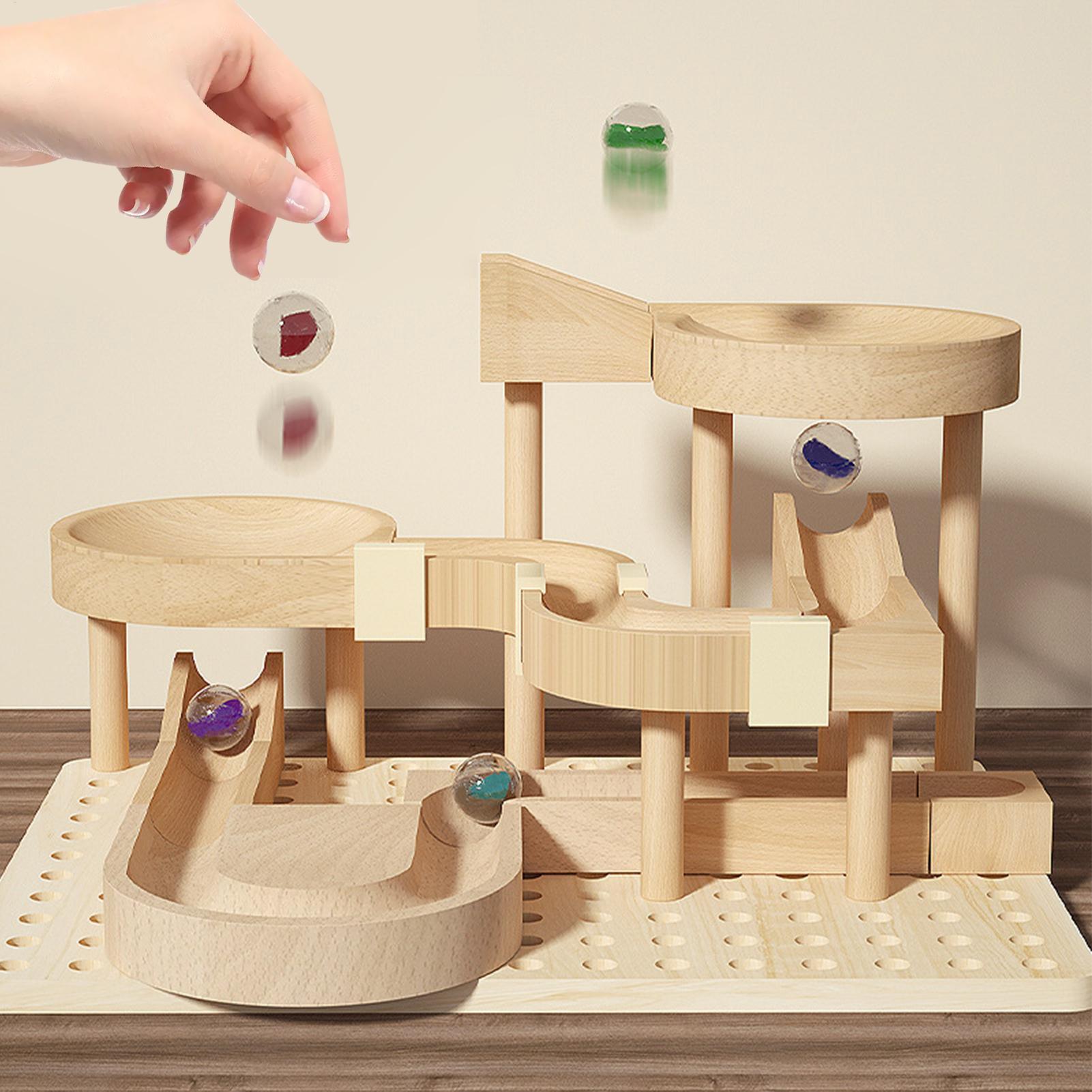 木製大理石迷路レーストラックゲーム STEM教育玩具 子供向 - Board Game Race Track のレビューと価格