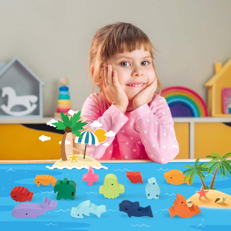 子供のための木製モンテッソーリ教育バランスブロック,恐竜のお - Board Game Idea のレビューと価格