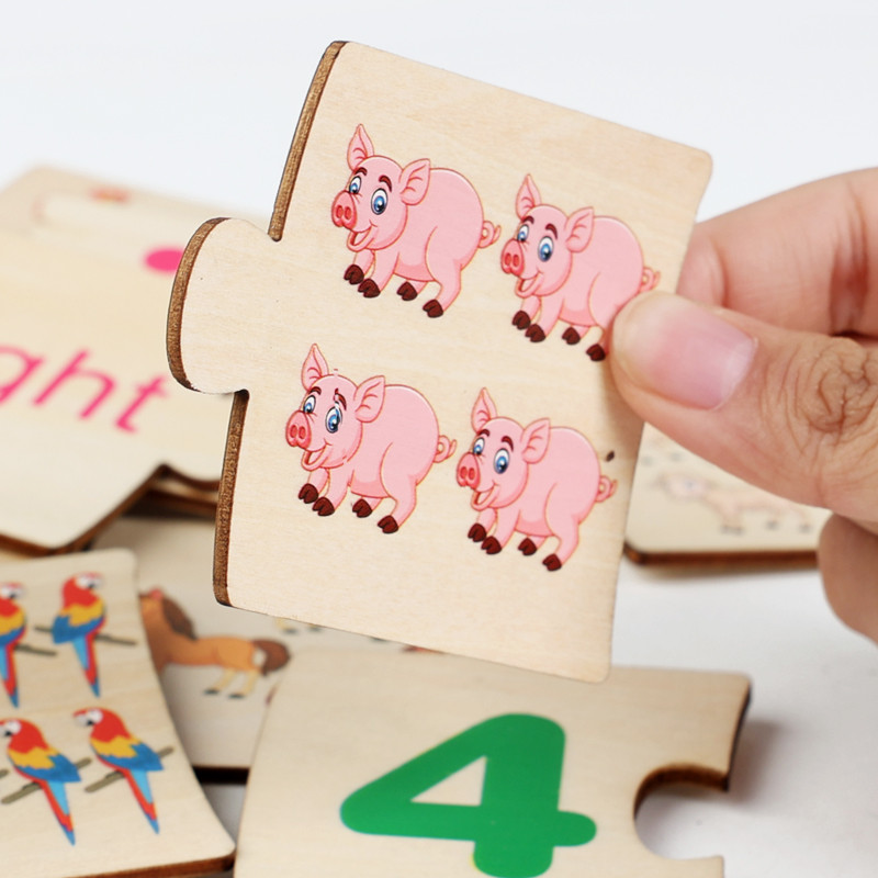 子供向け鉄箱ナンバー啓発ペアリング木製動物フードパズルボード - Board Game Idea のレビューと価格