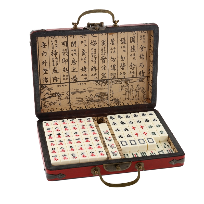麻雀144牌 中国式番号入り麻雀セット ヴィンテージ収納ボッ - Board Game Vantage のレビューと価格